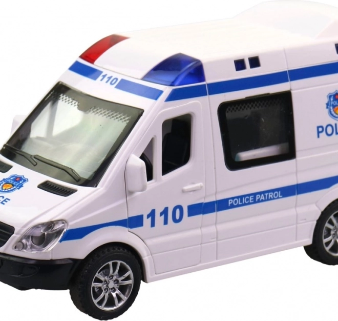 Auto ambulans z światłem i dźwiękiem, 14 cm