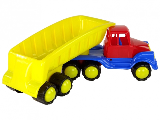Duża żółta ciężarówka z przyczepą 45 cm