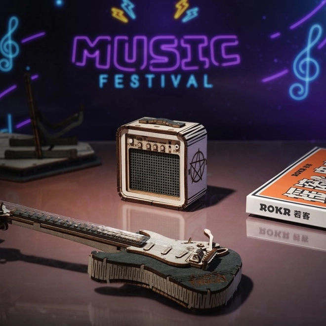 RoboTime drewniane 3D puzzle - Elektryczna gitara