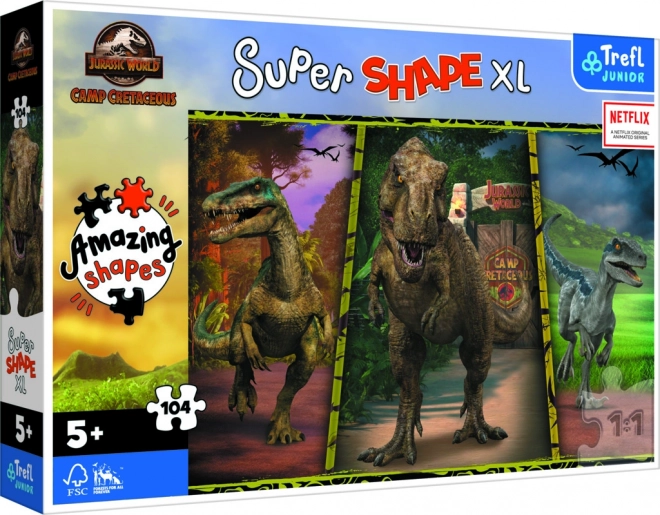 Puzzle Kolorowe Dinozaury XL Super 104 elementy