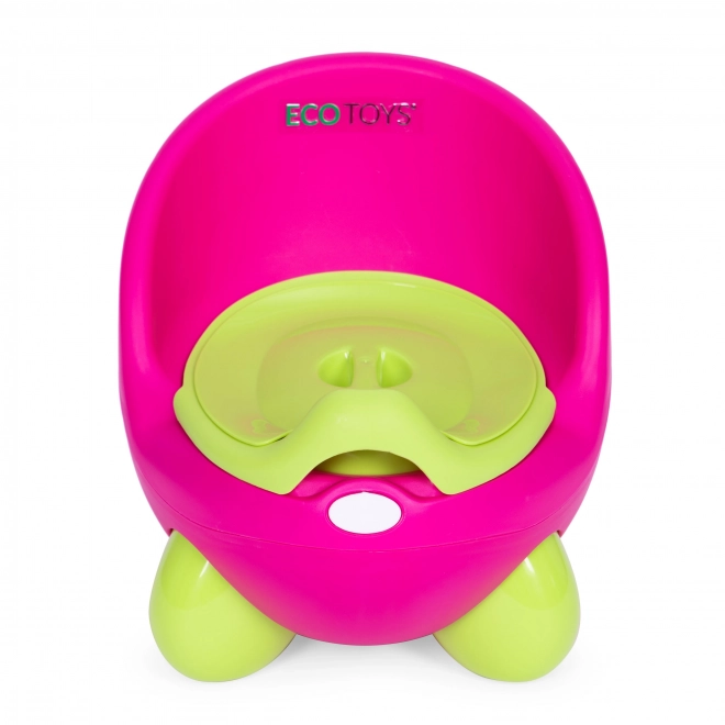 Dziecięcy nocnik ECOTOYS różowo-zielony z antypoślizgowymi nogami