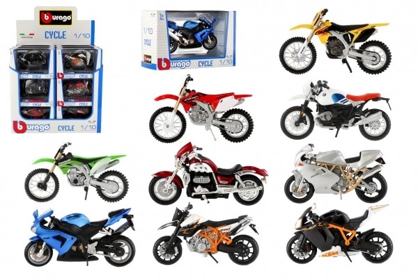 Motocykl Bburago 1:18, różne rodzaje