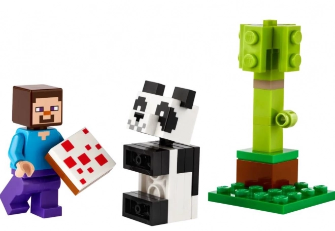 Klocki Minecraft Steve i mała panda