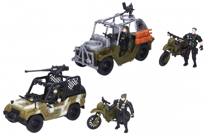 Zestaw żołnierzy z pojazdem 21 cm