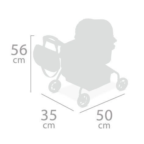 DeCuevas 86043 Mój pierwszy wózek dla lalek z plecakiem DIDI 2021 - 56 cm