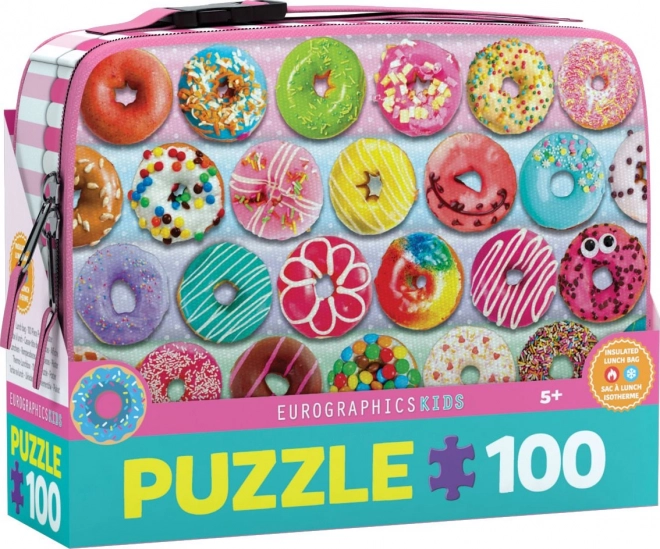 EUROGRAPHICS Puzzle w pudełku śniadaniowym Donuty 100 elementów