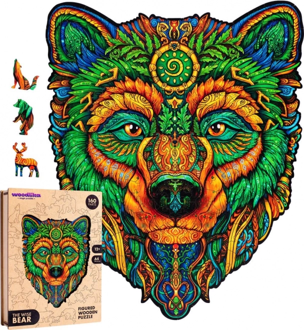 Drewniane puzzle Mądry Niedźwiedź