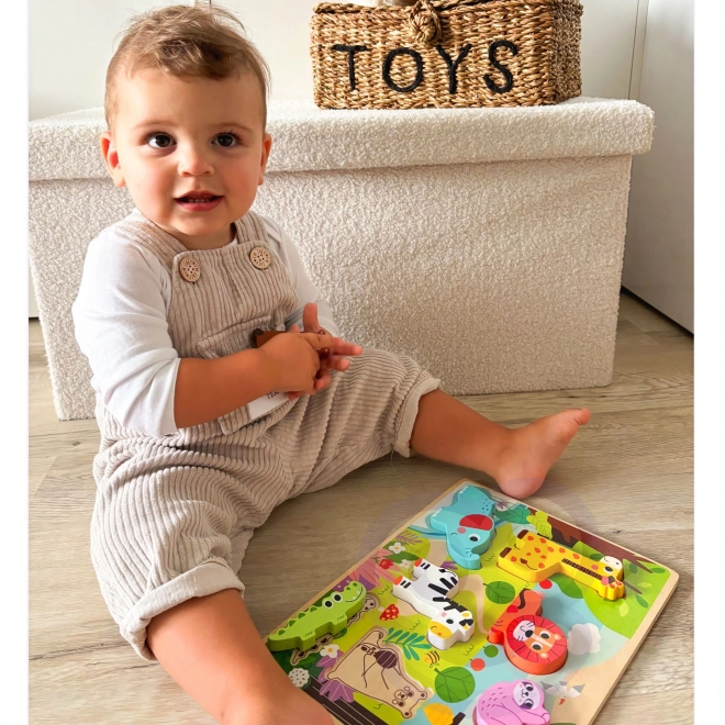 Drewniane puzzle ZOO Safari dla dzieci