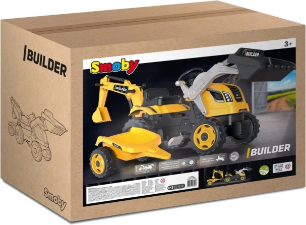 Pojazdowy traktor Builder Max z koparką i przyczepką