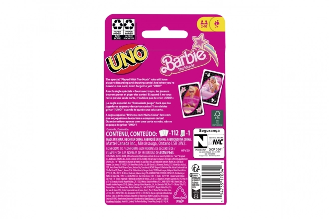 Karty UNO Barbie The Movie