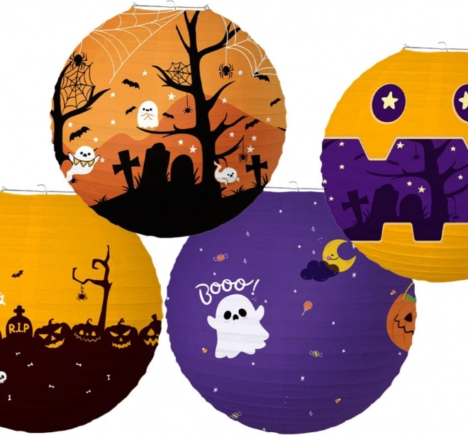 Papierowy lampion Halloween kula 30 cm
