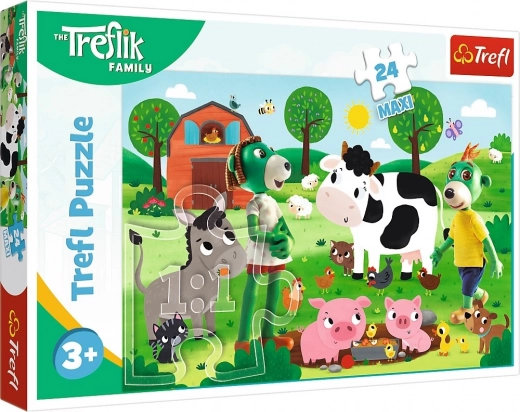 Puzzle 24 maxi Rodzina Treflików na wsi TREFL