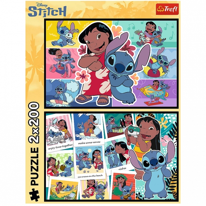 Puzzle 2x200 Wesołe Życie Stitche - Disney Lilo i Stitch