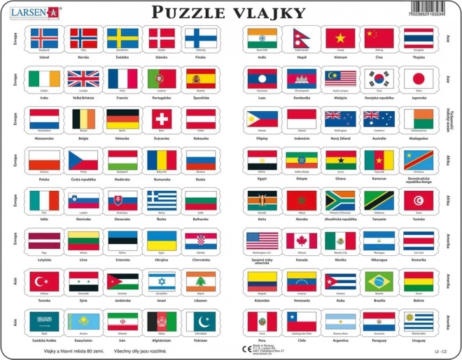 Puzzle Larsen Flagi 80 elementów
