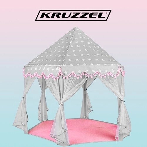 Dziecięcy szaro-różowy namiot Kruzzel 23476