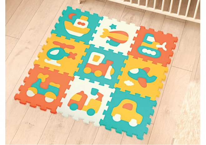 Piankowe puzzle z pojazdami