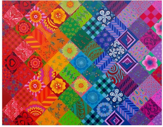 Puzzle Patchworkowa tęcza 1000 elementów