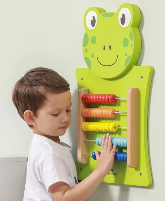 Drewniana tablica z liczydłem żabka montessori certyfikat FSC