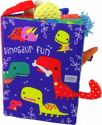 Miękka książeczka dinozaury – kolorowa materiałowa książeczka dla niemowląt