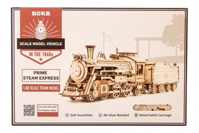 Lokomotywa - Ekspres Parowy - 3D drewniane puzzle