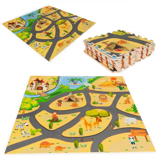 ECOTOYS Piankowe puzzle Safari z brzegiem