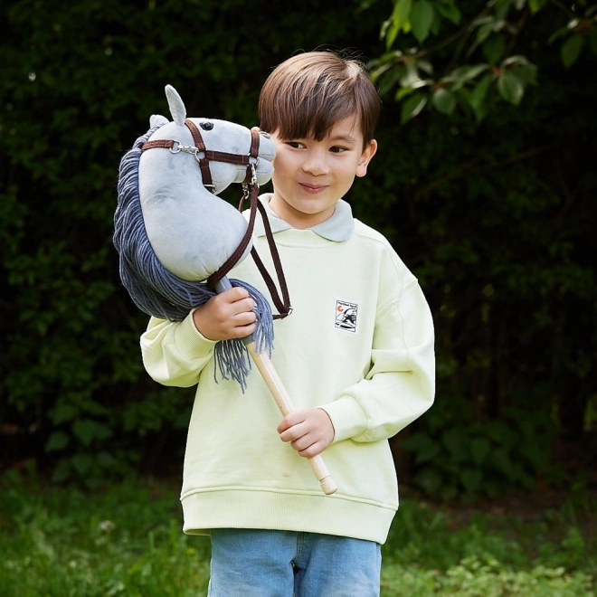 HOPPIHORSE koń na kiju hobby horse rozmiar A4 szary