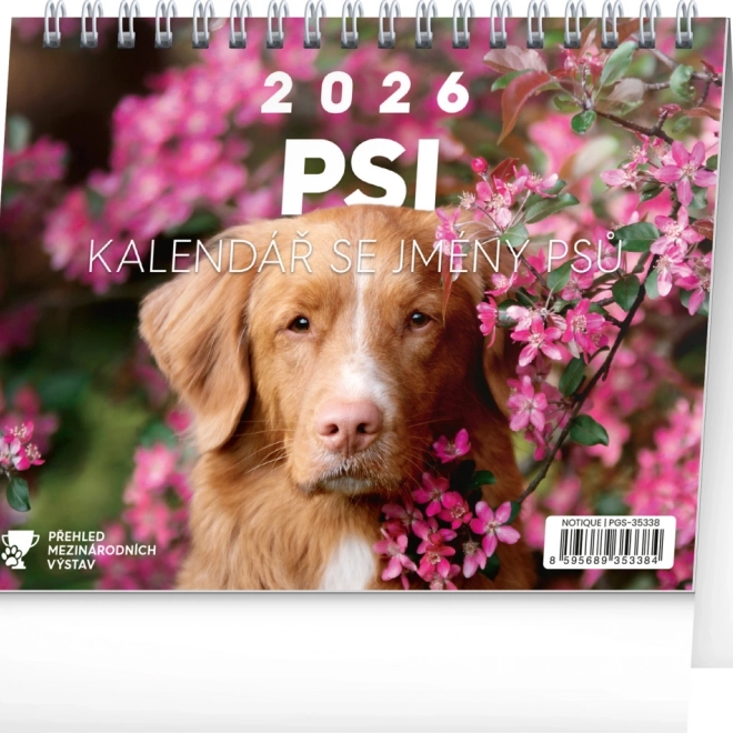 Kalendarz biurkowy Psy z imionami psów 2026