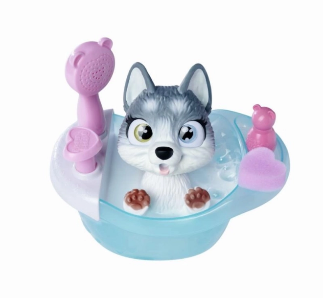 Piesek Husky Pamper Petz w wannie