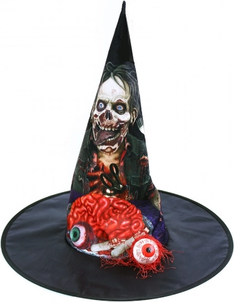Kapelusz na Halloween z mózgiem i okiem