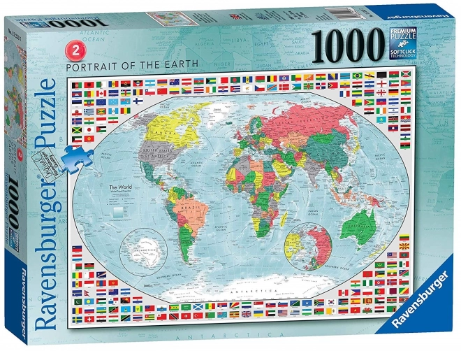 Puzzle kolorowa mapa świata 1000 elementów