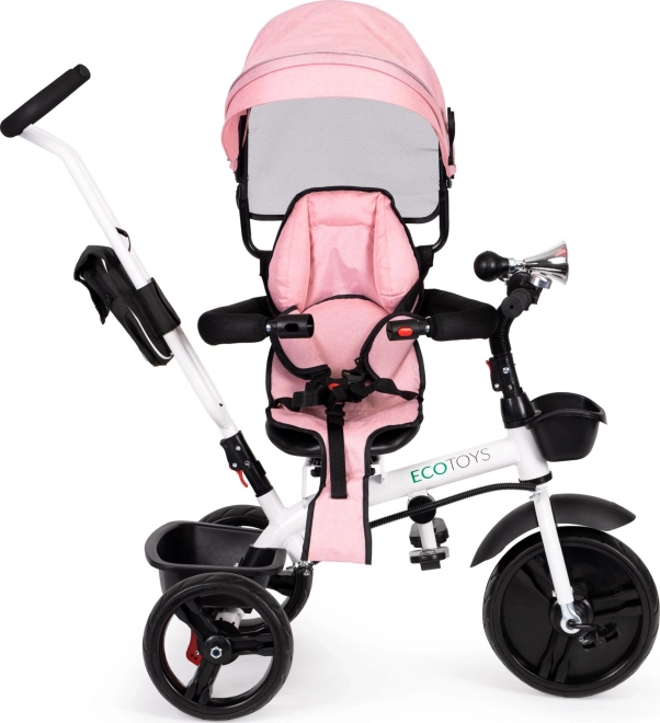 ECOTOYS Trójkołowy wózek sportowy - różowy