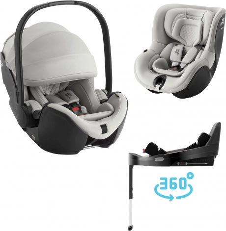 Fotelik samochodowy Britax Römer Baby-Safe Pro Lux z bazą Vario Base 5Z i Dualfix 5Z w kolorze Linen Grey