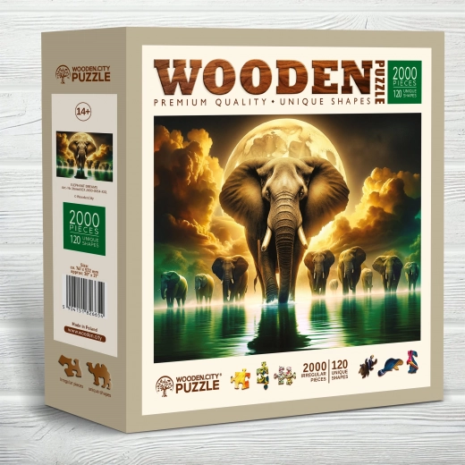 Drewniane puzzle Słonie sny 2000 elementów