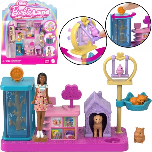 Mini zestaw do zabawy BARBIE Land – weterynarz i zwierzątka