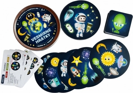Teddies kosmiczne zabawy 2w1 – karciana gra na spostrzegawczość w metalowym pudełku