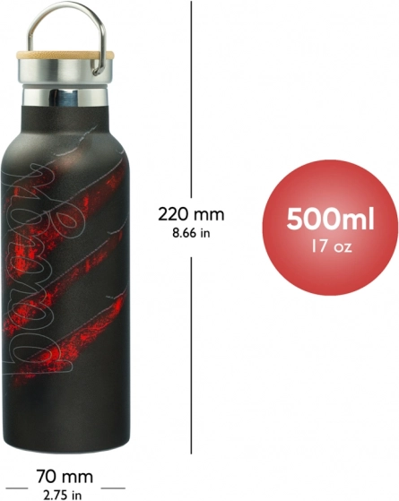 Termobutelka z bambusową zakrętką Lava 500 ml