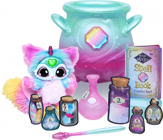 Magiczny kociołek z mgłą i interaktywną pluszową maskotką MY MAGIC MIXIES – tęczowy