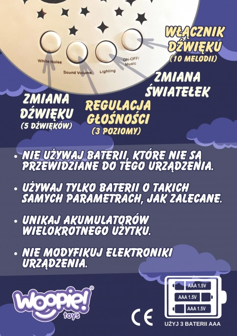 Woopie Baby uspokajający pluszak z projektorem miś 2w1