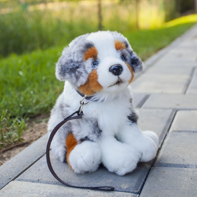 Pies maskot Australijski owczarek przyjazny dla środowiska siedzący 27 cm