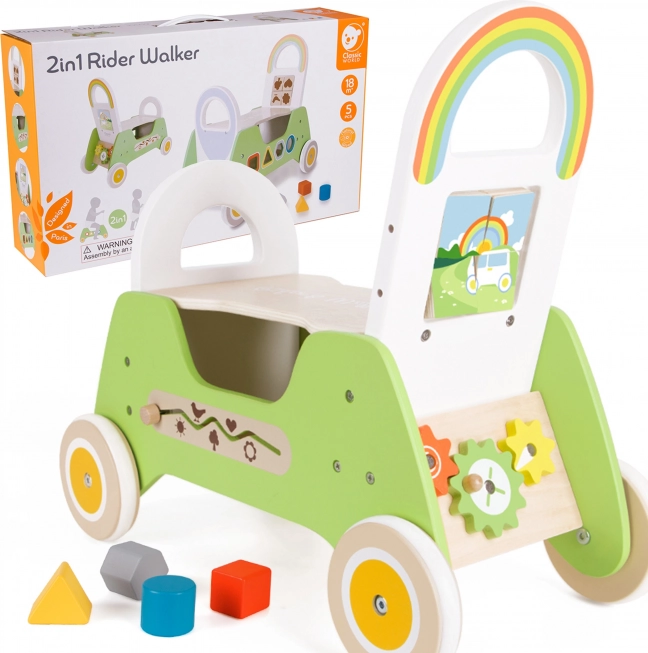Drewniany chodzik 2w1 MONTESSORI CLASSIC WORLD