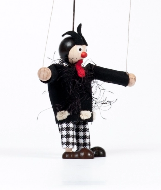Drewniana marionetka diabeł Bruno