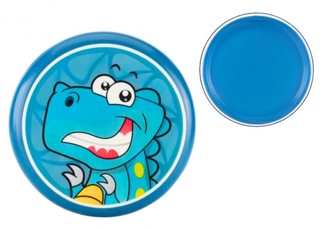 Dziecięce frisbee z dinozaurami 20 cm niebieskie