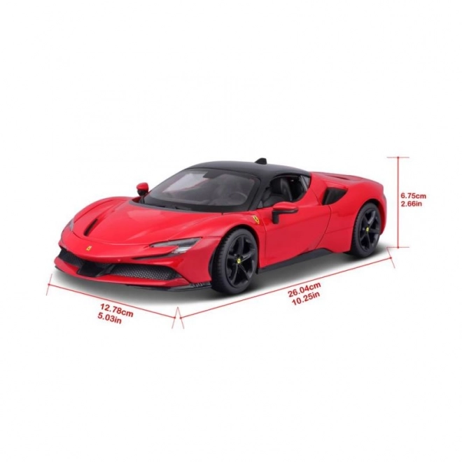 Metalowy model Ferrari SF90 Stradale czerwony 1:18