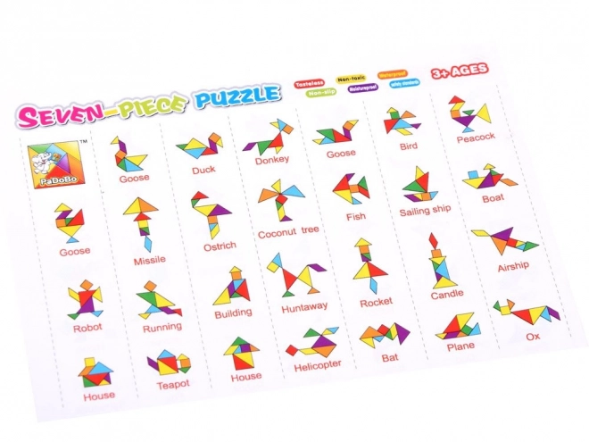Kolorowa łamigłówka Tangram z miękkiej pianki