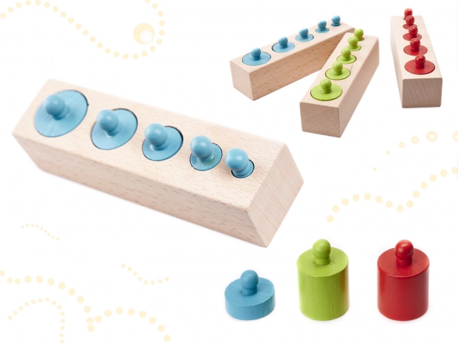 Drewniane Montessori wkładki kolorowe