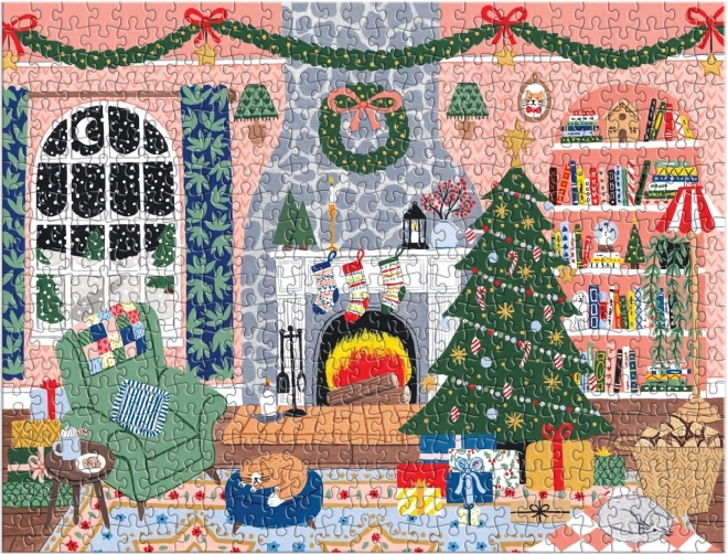 GALISON Puzzle Kalendarz Adwentowy W Domu na Święta 12x42 Części