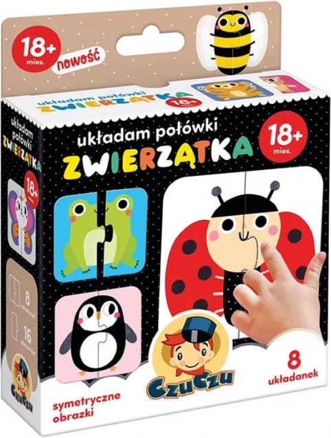 CzuCzu układanki połówki – zwierzątka puzzle 18m+