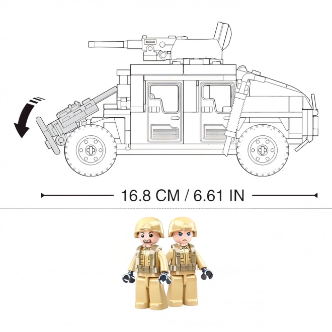 Sluban Army Model Bricks M38-B0837 Hummer bojowy off road