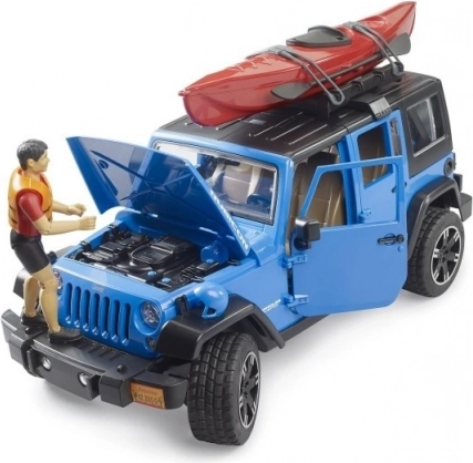 Bruder Jeep Wrangler Rubicon z kajakiem i figurką 1:16