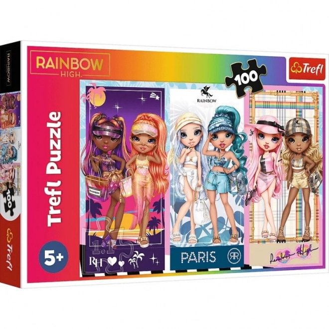 Puzzle 100 elementów Tęczowe Laleczki Rainbow High
